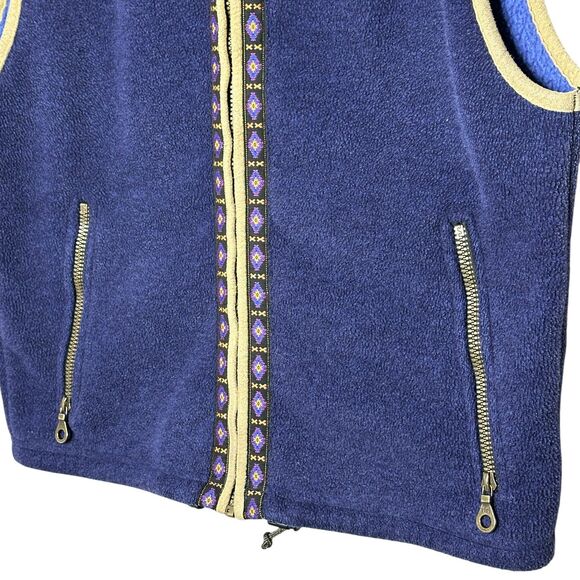 Vintage 1990's Alf Wool Fleece Vest Blue Zip Front Made in USA Size M - Picture 4 of 5
